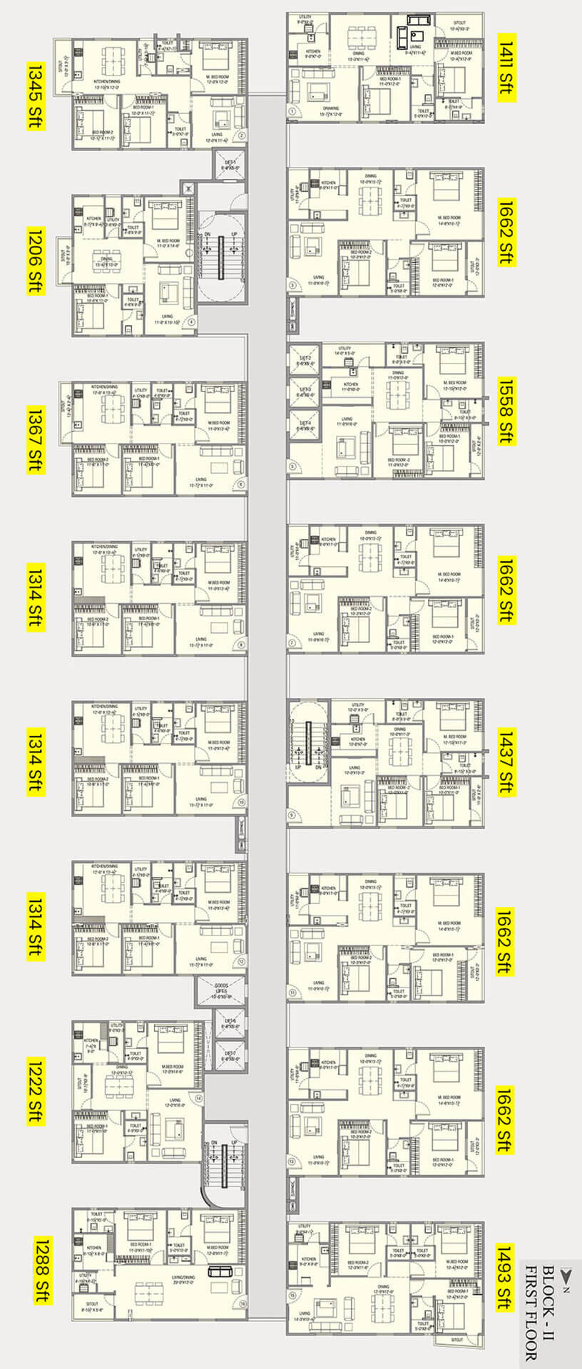 Block II First Floor Plan | MVV Green Field