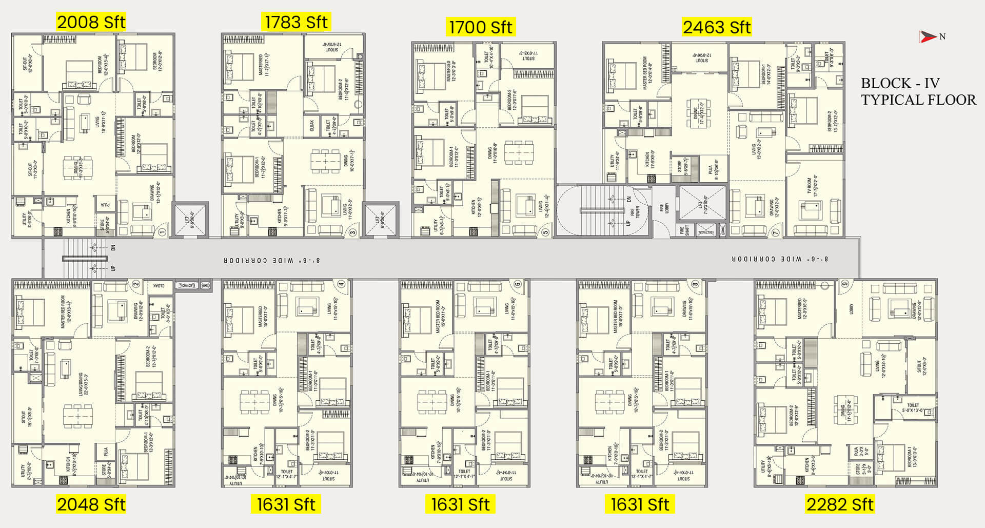 Block IV Typical Floor Plan | MVV Green Field